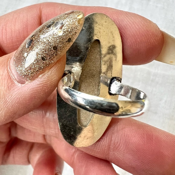 925 Psilomelane Dendrite Earthy Elegant Ring 8.25 - Picture 5 of 9